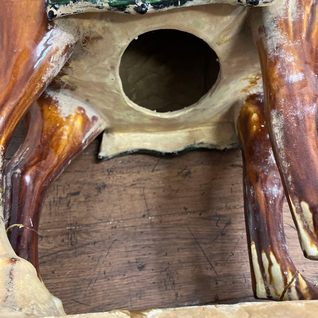 B-壁 中国美術 唐三彩 三彩馬 陶器製 馬置物 馬俑 ホースフィギュア 乗馬