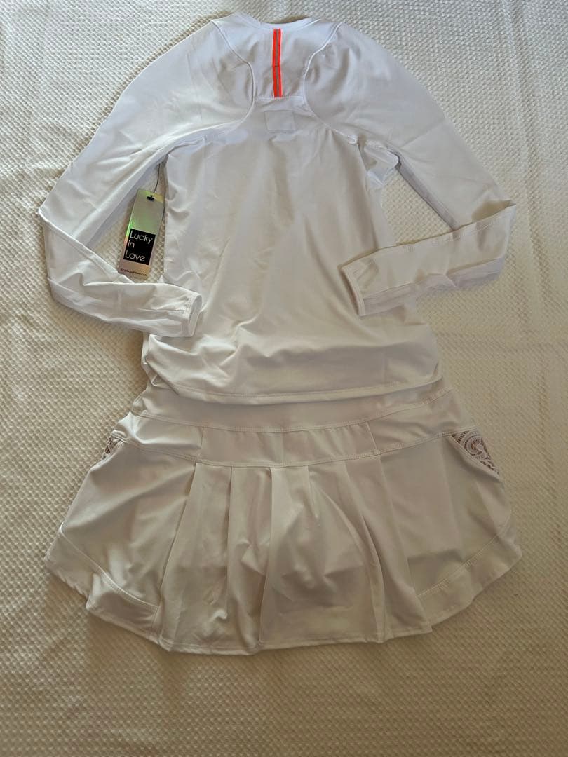 ラッキーインラブ　テニスウェア　白レース長袖トップス　US-XSサイズ　新品