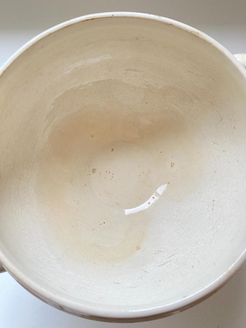 フランス アンティーク リュネビル 白釉 小ぶりのスーピエール