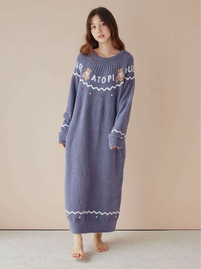 正規品♡新品 ジェラートピケ ホリデー ノルディック ワンピース ネイビー