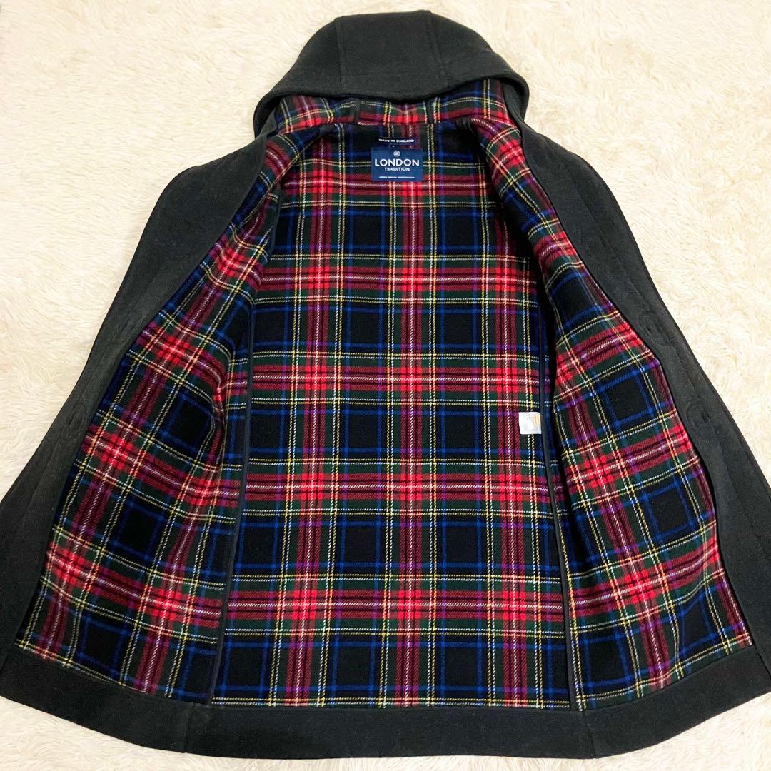 クリスマスカラー✨　ロンドントラディション　ダッフルコート　チェック柄　Lサイズ