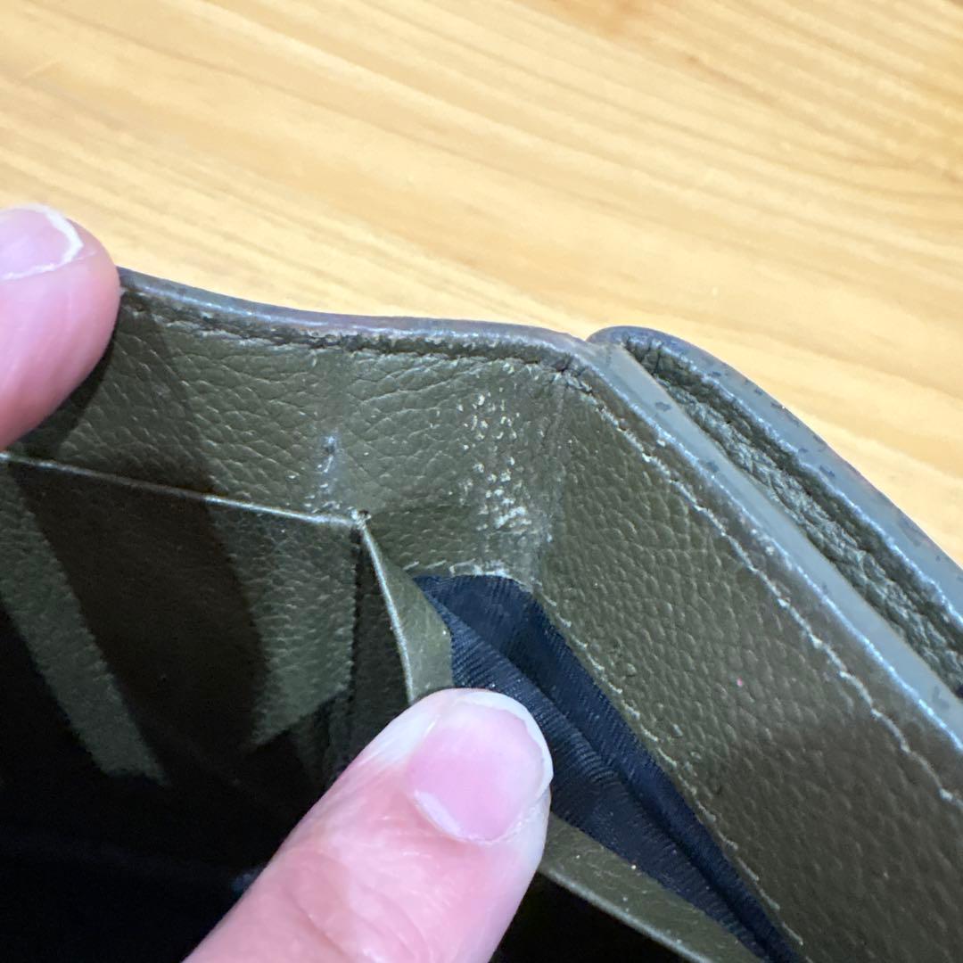 サンローラン 三つ折り財布 レザー ゴールドロゴ コンパクト