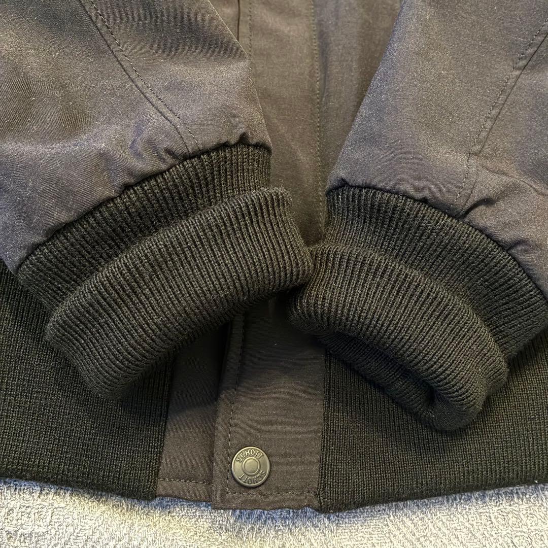 【美品】Schott ショット フライトジャケット ma-1 襟ボア 黒