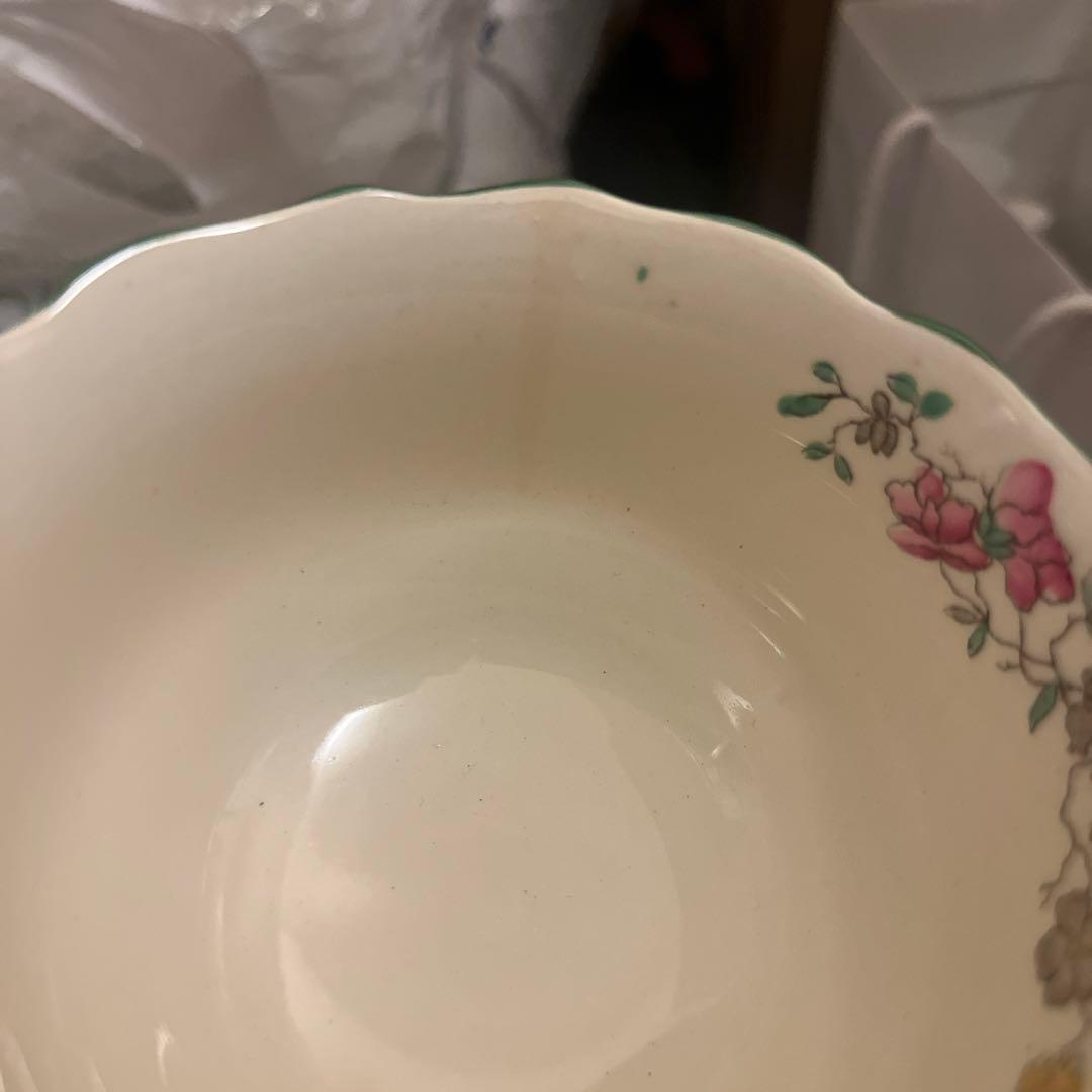 spode チャイニーズローズ　トリオ4点、ミルクジャグ、シュガーボウル、大皿