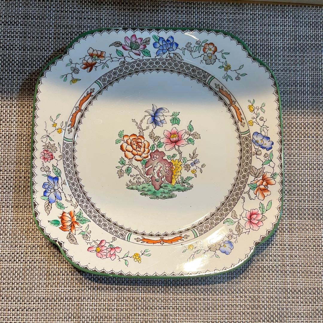 spode チャイニーズローズ　トリオ4点、ミルクジャグ、シュガーボウル、大皿