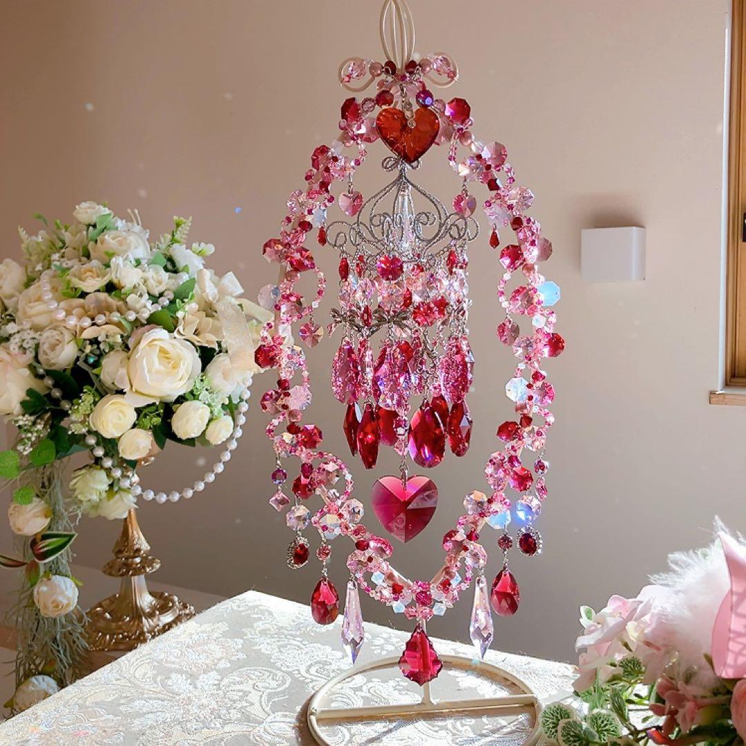 ☆かおmama☆様♡*.スワロフスキー♡シャンデリア付きスタンドサンキャッチャー