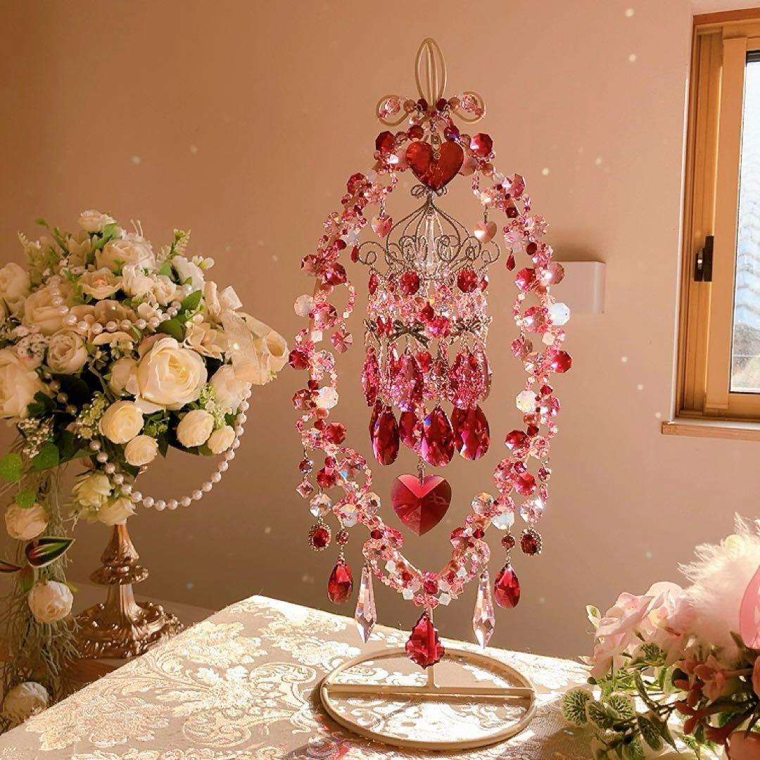 ☆かおmama☆様♡*.スワロフスキー♡シャンデリア付きスタンドサンキャッチャー