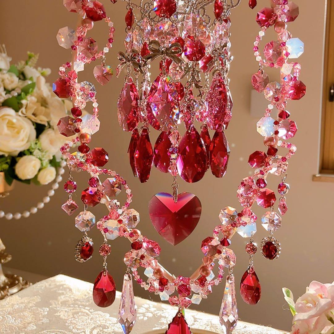 ☆かおmama☆様♡*.スワロフスキー♡シャンデリア付きスタンドサンキャッチャー