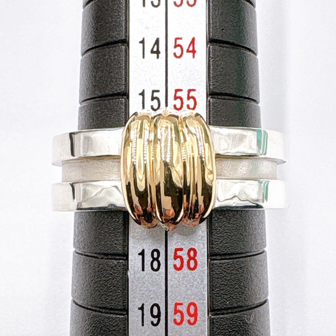 極美品 オールドティファニー グルーヴ ウィズ 16.5号 シルバー k18