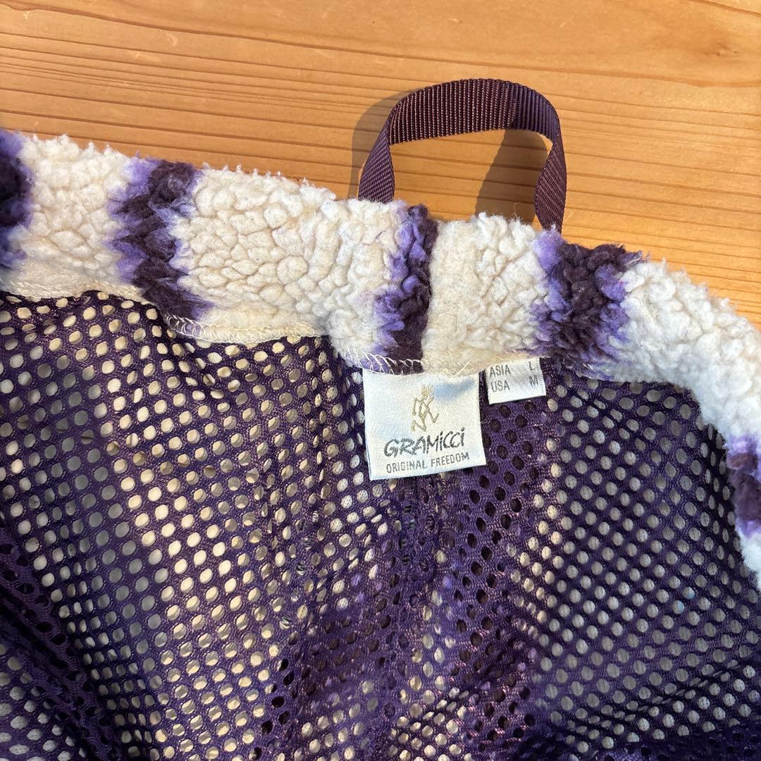 【GRAMiCCi グラミチ】 シェルパ ボアパンツ 総柄 白紫