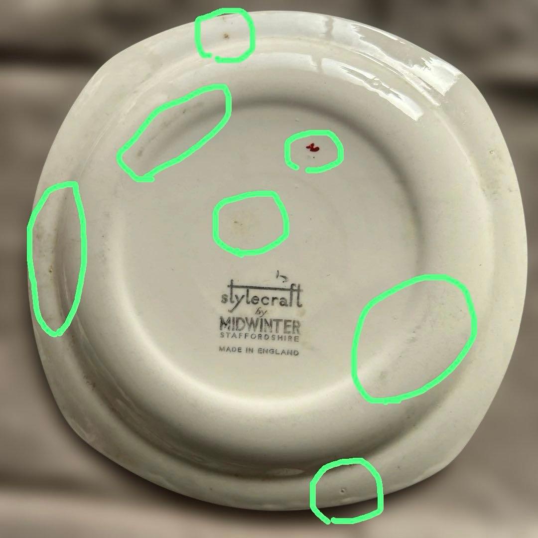 イギリス・ミッドウィンター社のレッドドミノ　ディナー皿✖️ケーキ皿✖️シュガーボール