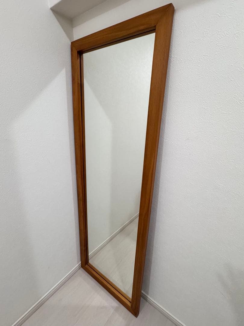 木製スタンドミラー 長方形