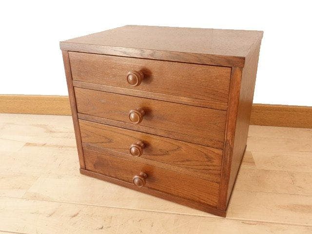 北海道手作り家具　ナラ（楢）材　 Ａ４小引出４Ｆ　勇峰工芸（新）