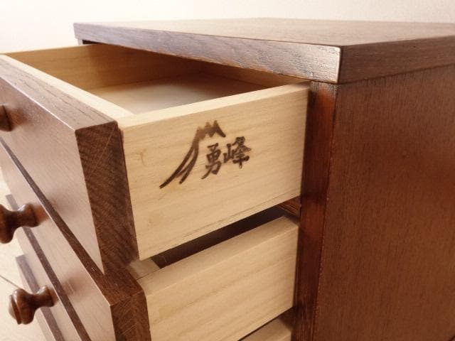 北海道手作り家具　ナラ（楢）材　 Ａ４小引出４Ｆ　勇峰工芸（新）