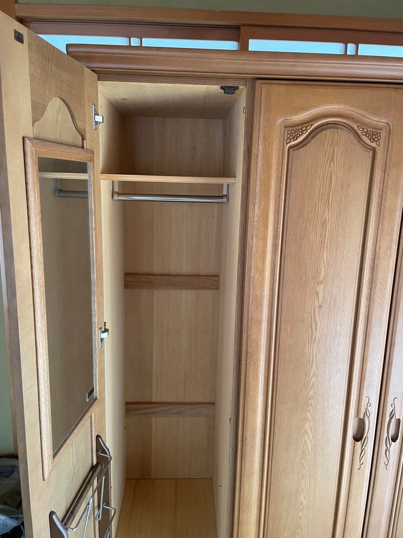 婚礼　和ダンス　桐木目調 3扉衣類収納