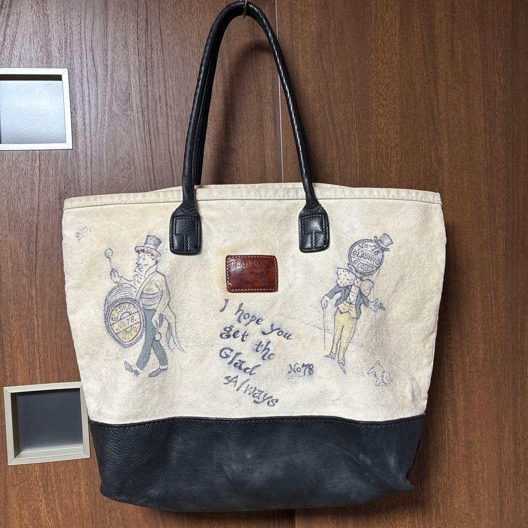 グラッドハンド×ヘリテージ　ハンドペイント　トートバッグ