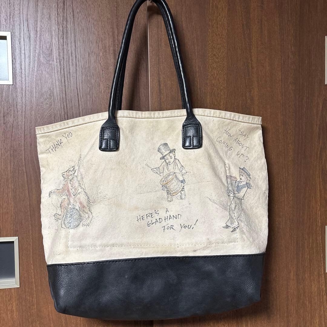 グラッドハンド×ヘリテージ　ハンドペイント　トートバッグ