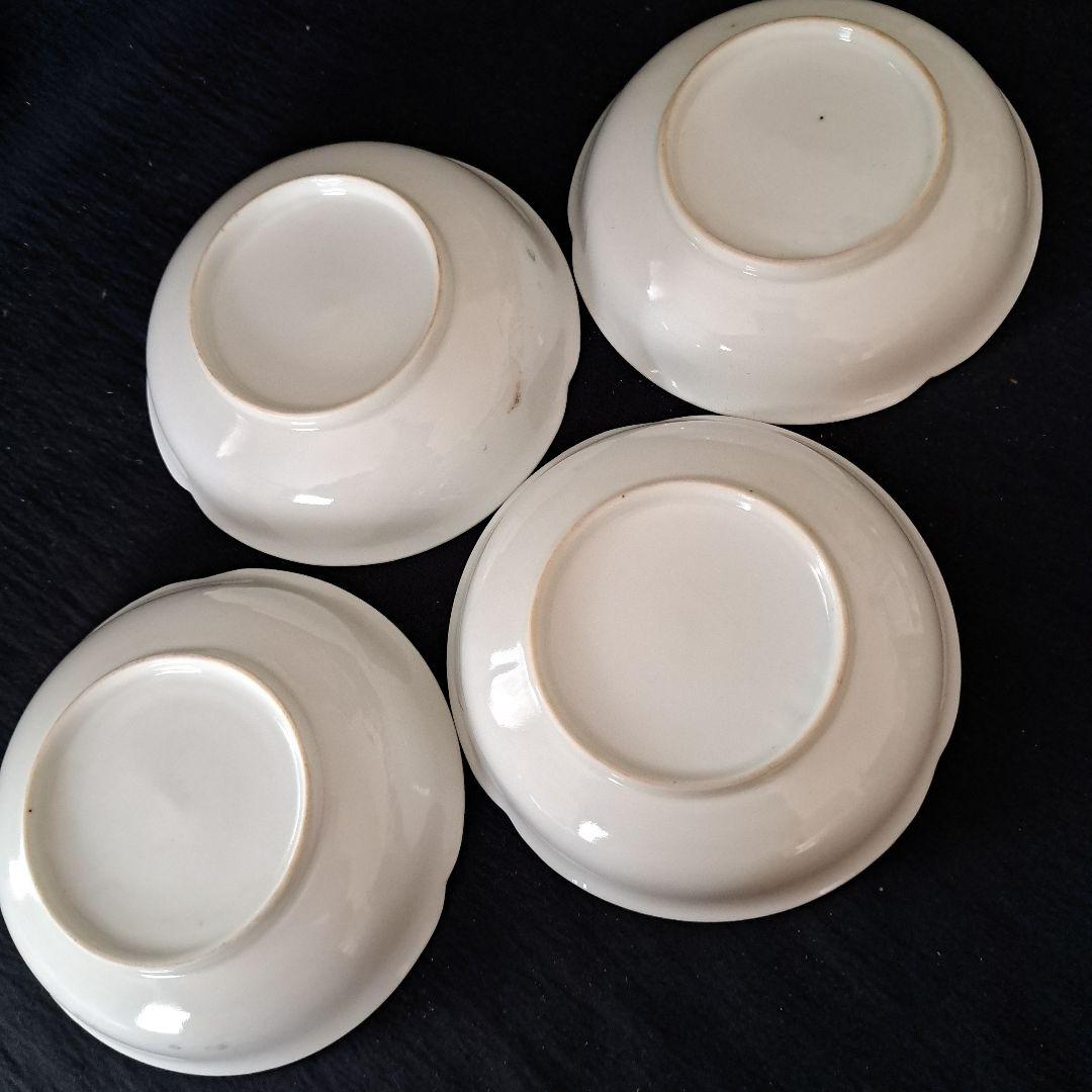 「モダンな花唐草の伊万里！」明治伊万里皿 (直径12cm)4客セット 骨董アンテ