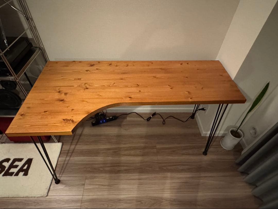 LOWYA L字 デスク 140cm 天然木使用