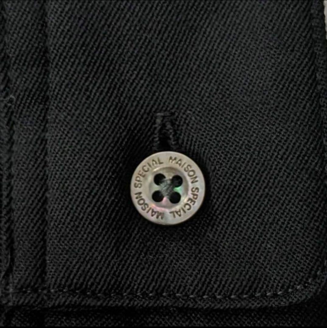 美品★メゾンスペシャル　ブラック　ウールシャツ　レギュラーカラー　オーバーサイズ