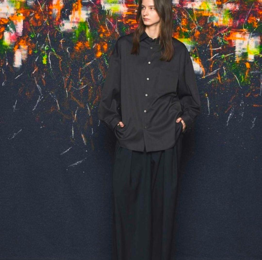 美品★メゾンスペシャル　ブラック　ウールシャツ　レギュラーカラー　オーバーサイズ