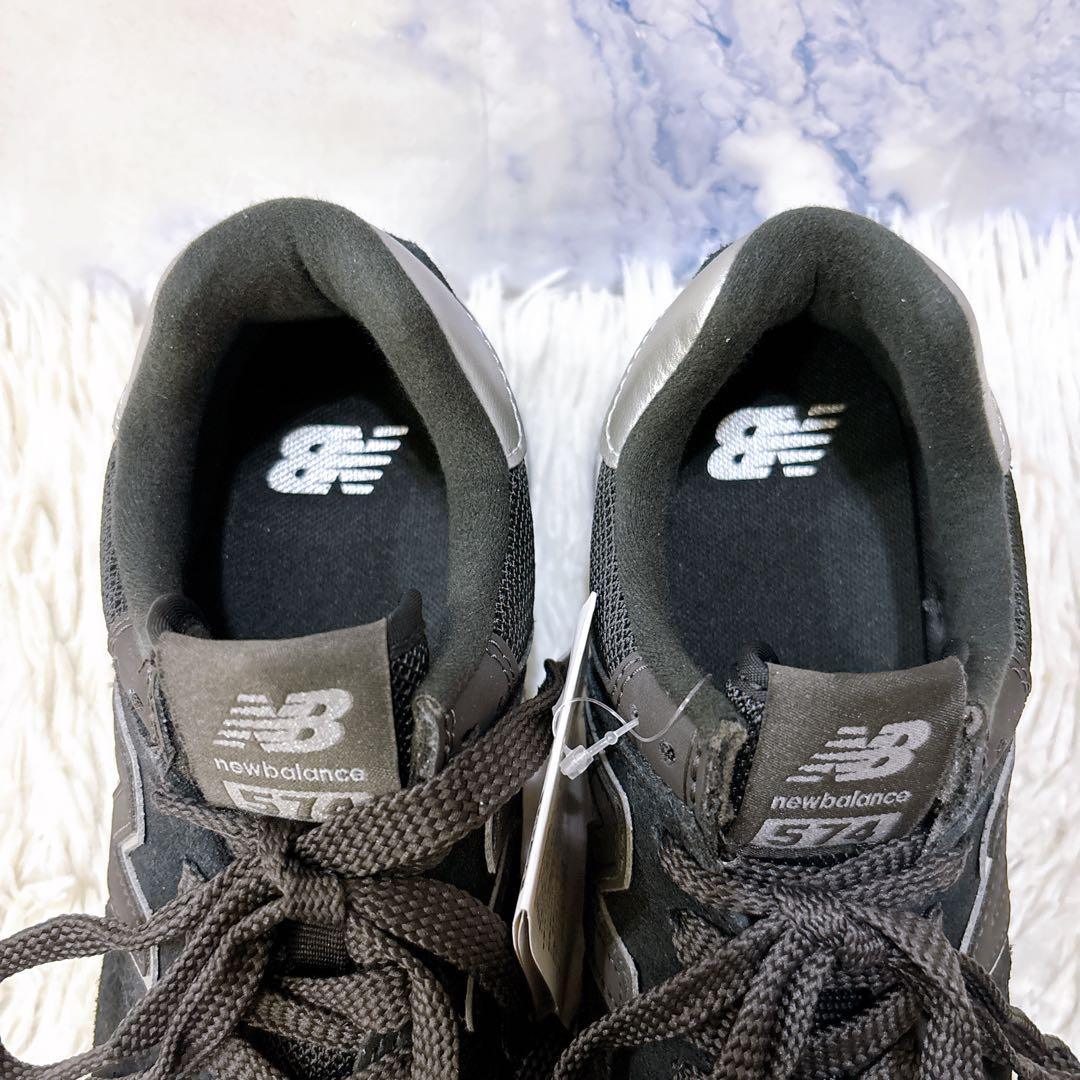 未使用品　ニューバランス 574 厚底 スニーカー 23.5cm ブラック　黒