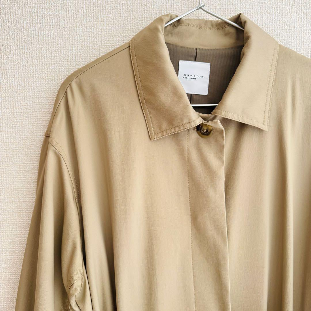 【美品】北欧暮らしの道具店 着こなしきまるトレンチコートベージュ Sサイズ