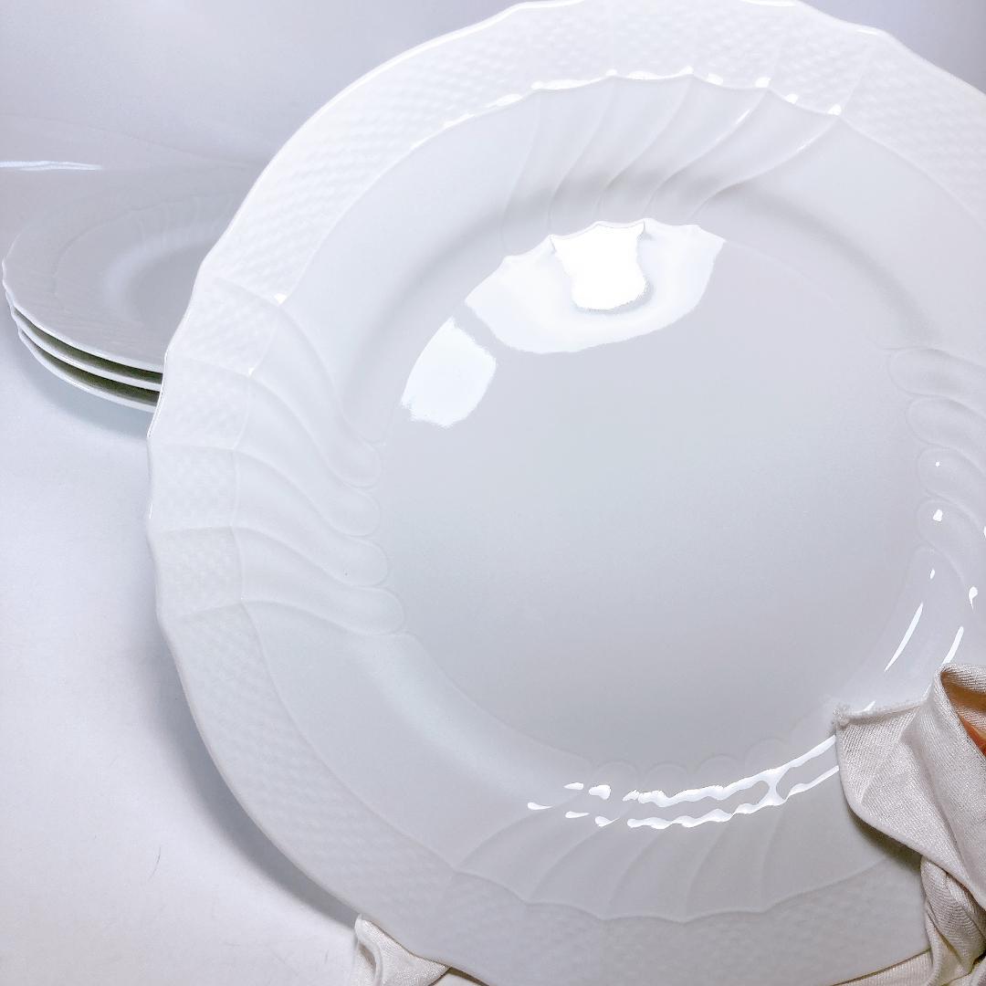 リチャードジノリ ベッキオホワイト プレート(26.5㎝) 4枚セット　☆