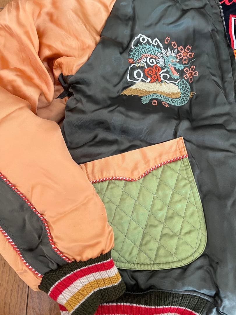 スカジャン 刺繍ドラゴンと鷲