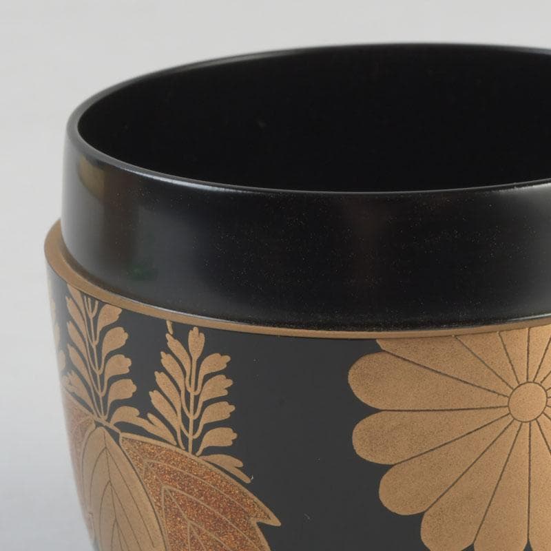 茶道具　呉藤童甫作　菊桐秋草蒔絵　大棗　堀内宗完(兼中斎)極め箱　V　9702