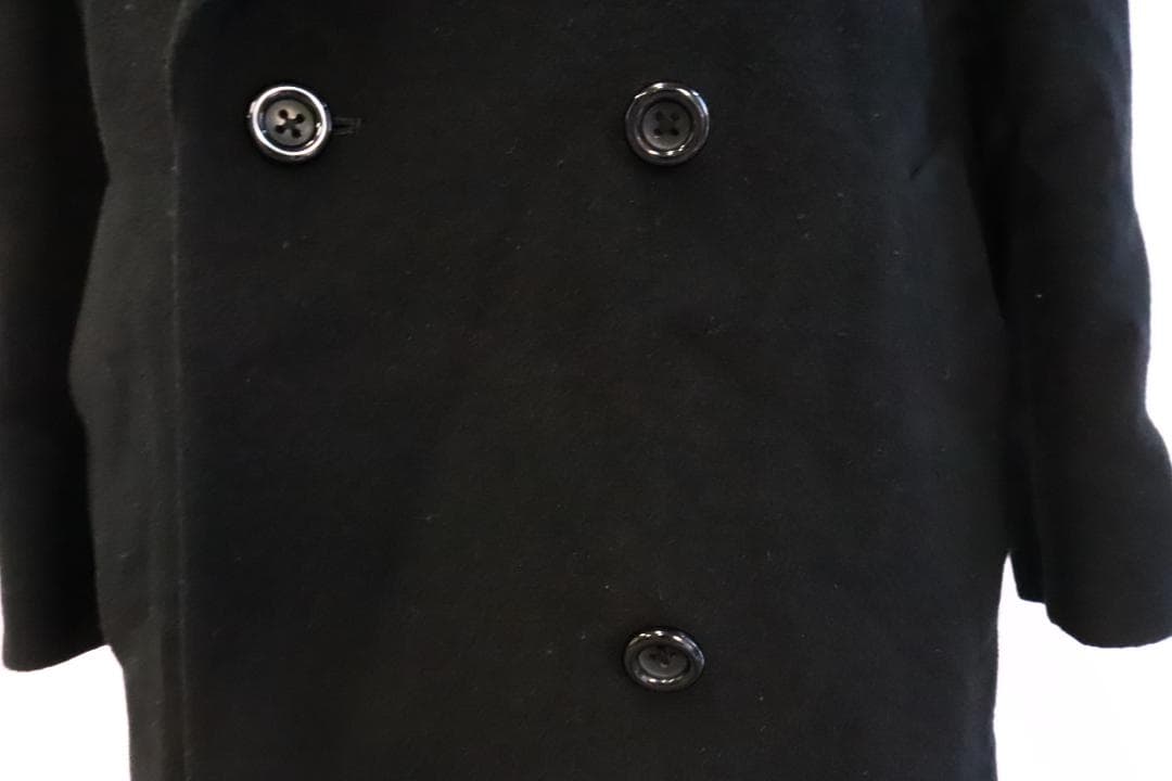 ★バーバリー チェスターコート ウール カシミヤ混 ブラック ダブルコート