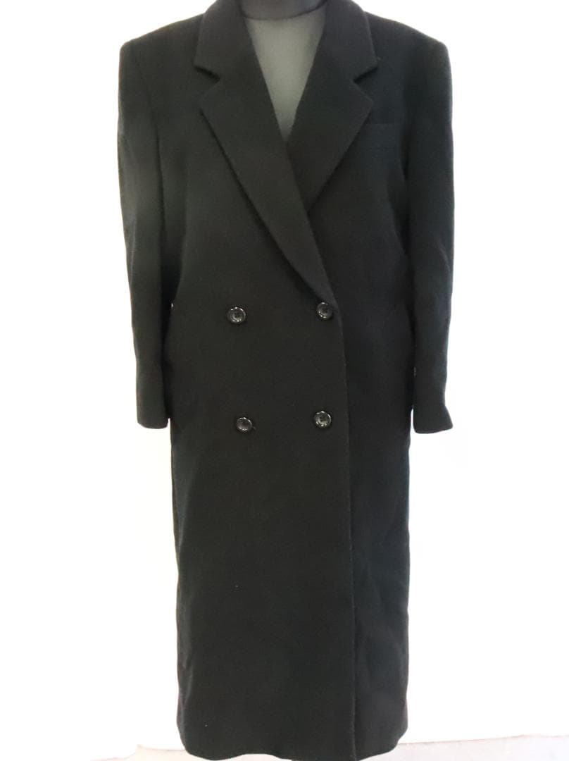 ★バーバリー チェスターコート ウール カシミヤ混 ブラック ダブルコート