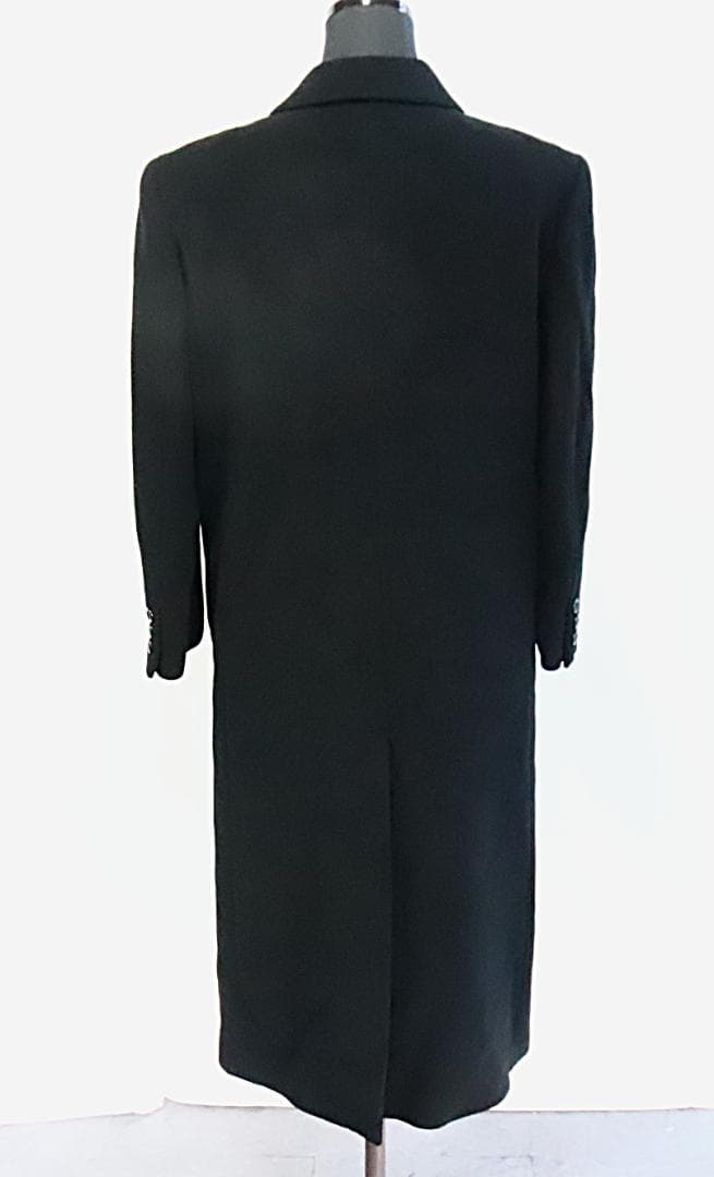 ★バーバリー チェスターコート ウール カシミヤ混 ブラック ダブルコート