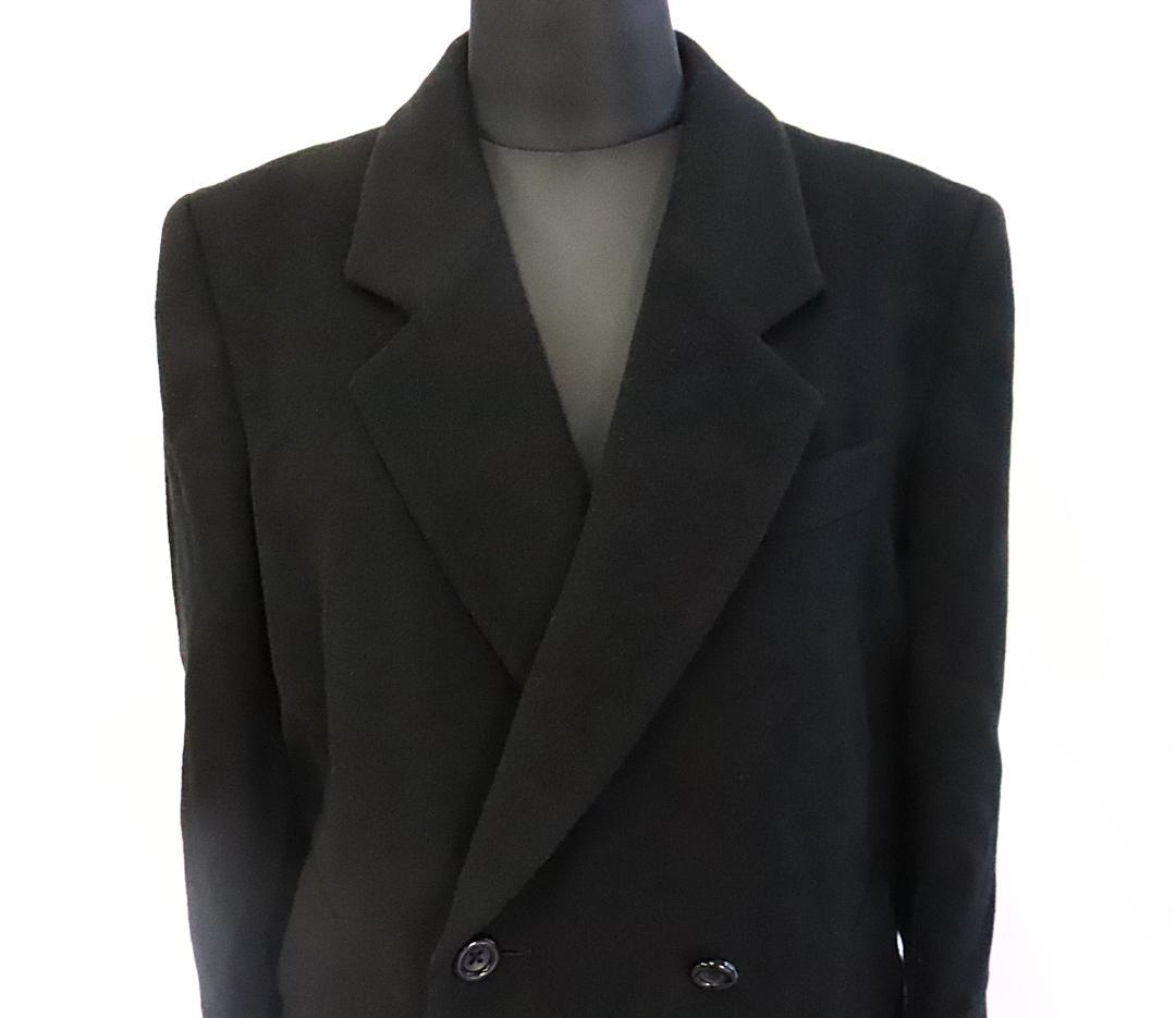 ★バーバリー チェスターコート ウール カシミヤ混 ブラック ダブルコート