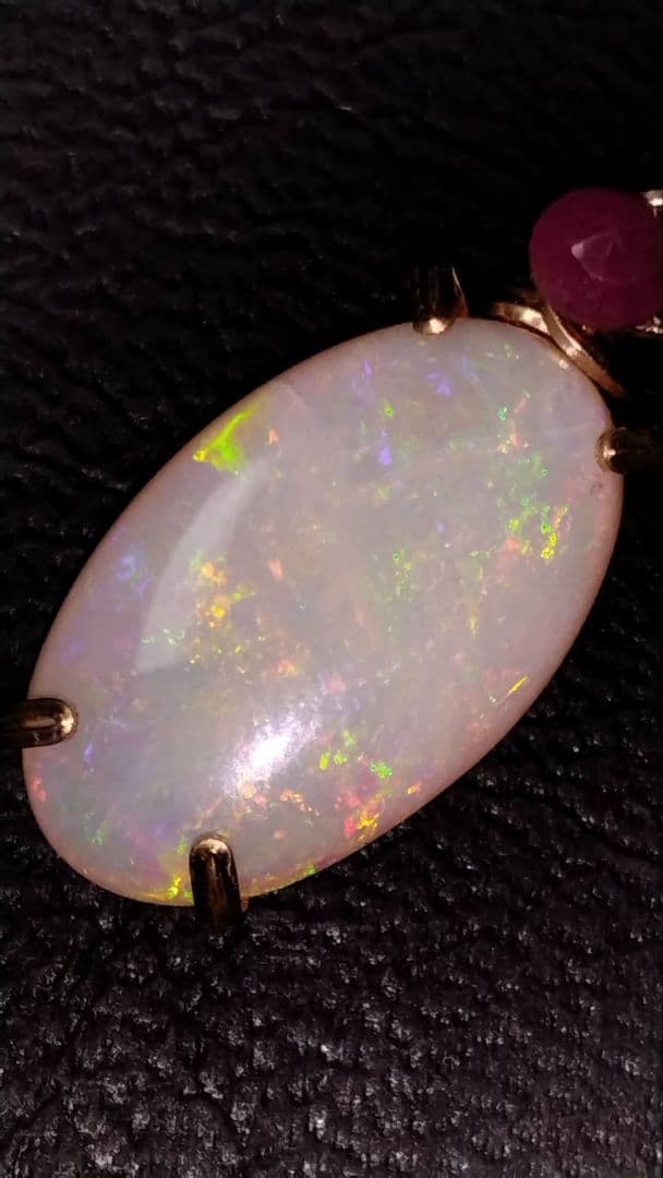 Kgf14 宝石ルース ウォーターオパール ルビー ペンダント トップ