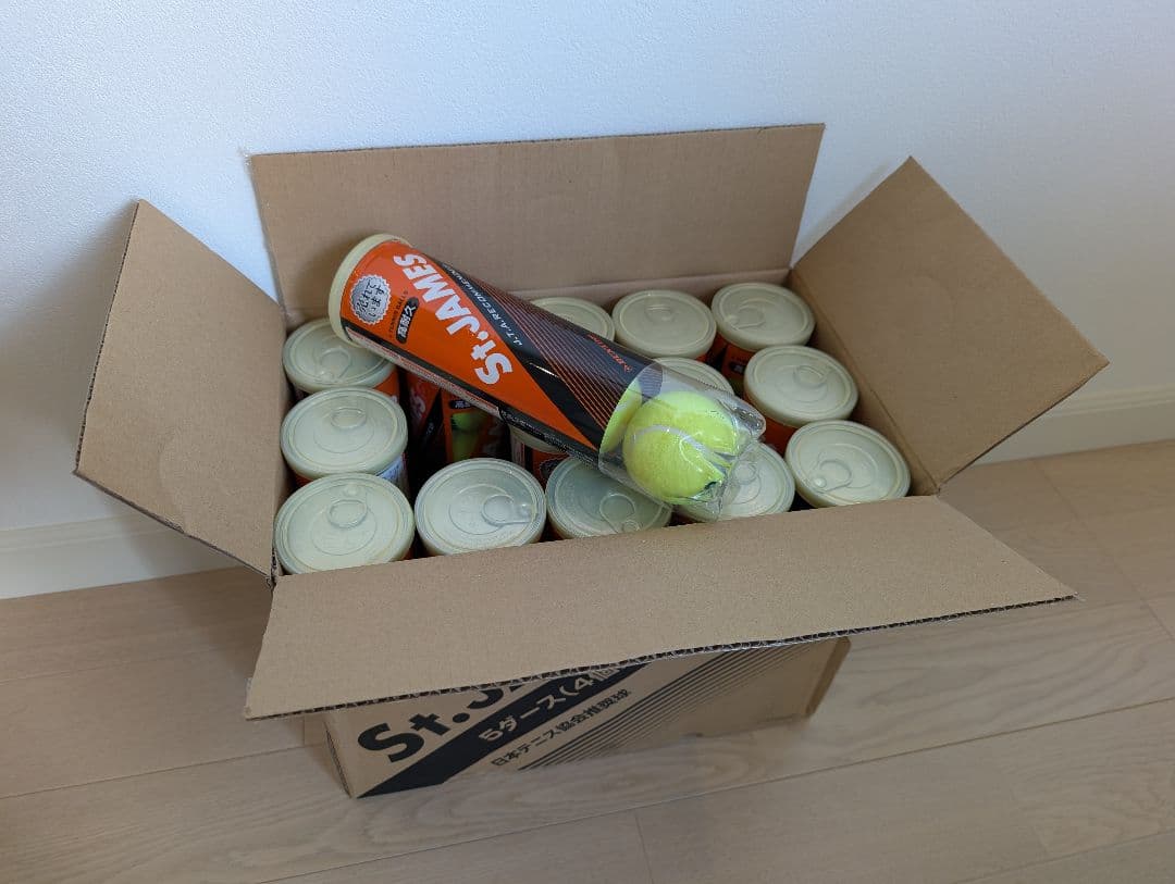 新品未使用品　硬式テニスボール　St.JAMES 4個入り缶X15缶　2箱