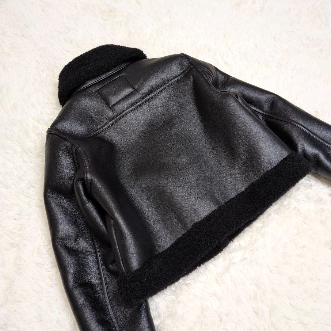 ザラ ZARA レディース フェイクムートン ダブルライダースジャケット　肉 厚