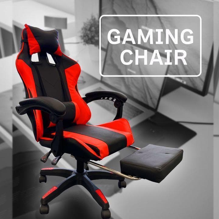 新品　レーシングチェア 椅子 ゲーミング リクライニング クッション 赤