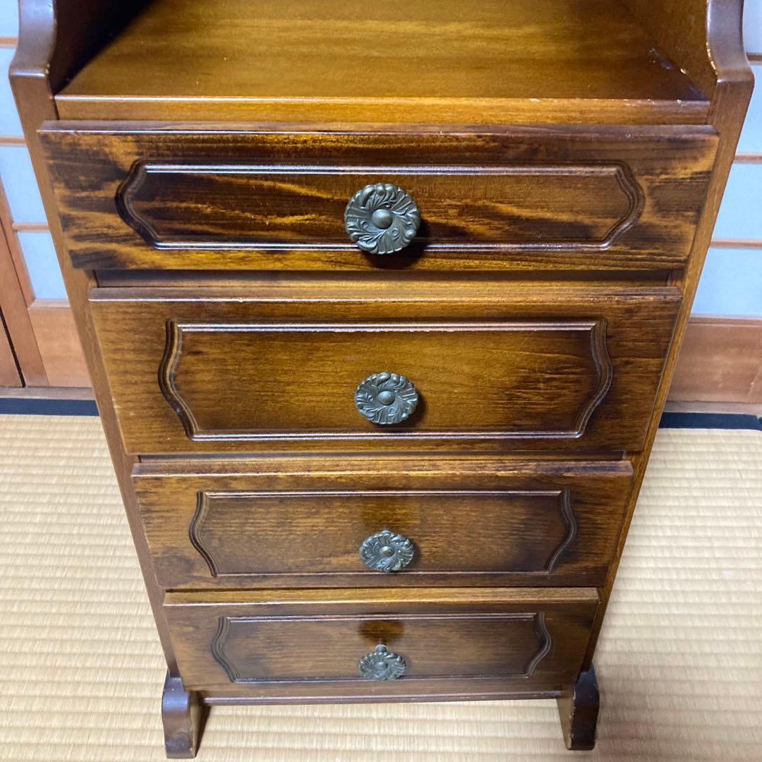 カリモク家具 コロニアル 電話台 引き出し4段 ブナ材 カントリー調 クラシック