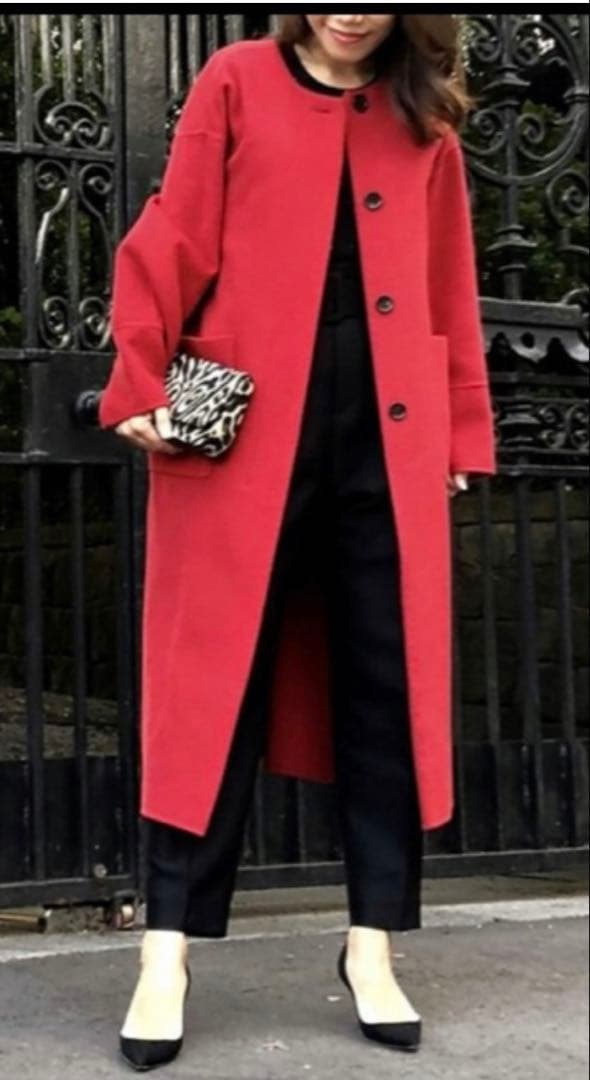 ESTNATION レッド ロングコート