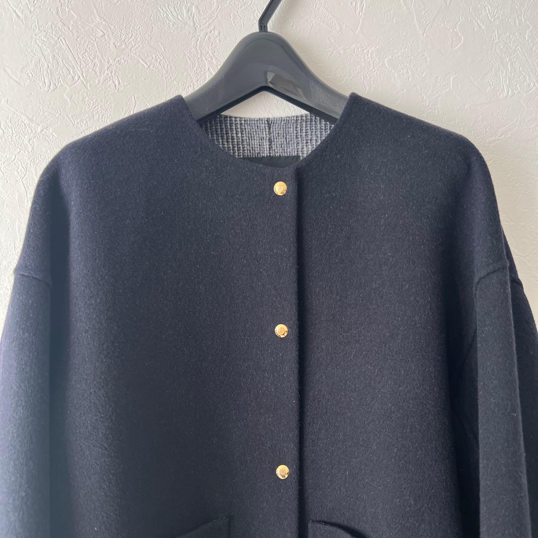 新品未使用　今季　DRAWER ビーバーケヌキノーカラージャケット