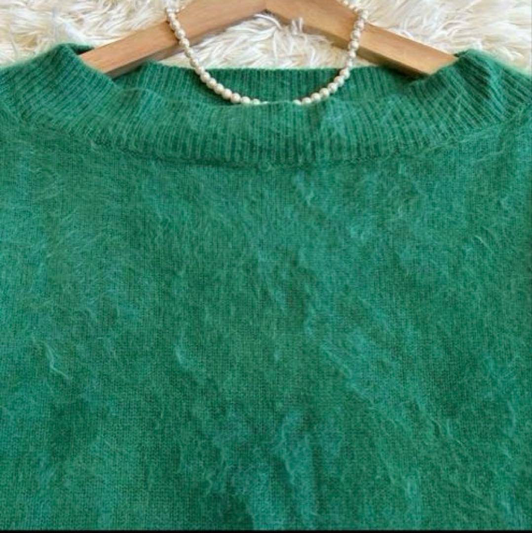 ドゥロワー Drawer 7G カシミヤ100% ニット クルーネック シャギー