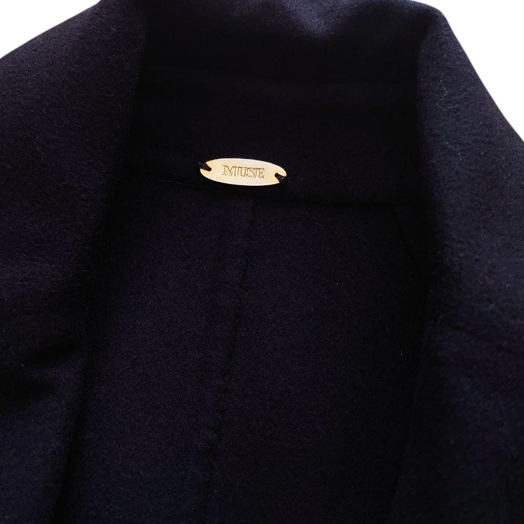 MUSE ドゥーズィエムクラス/ウールカシミヤ ダブルフェイス リバーコート 紺