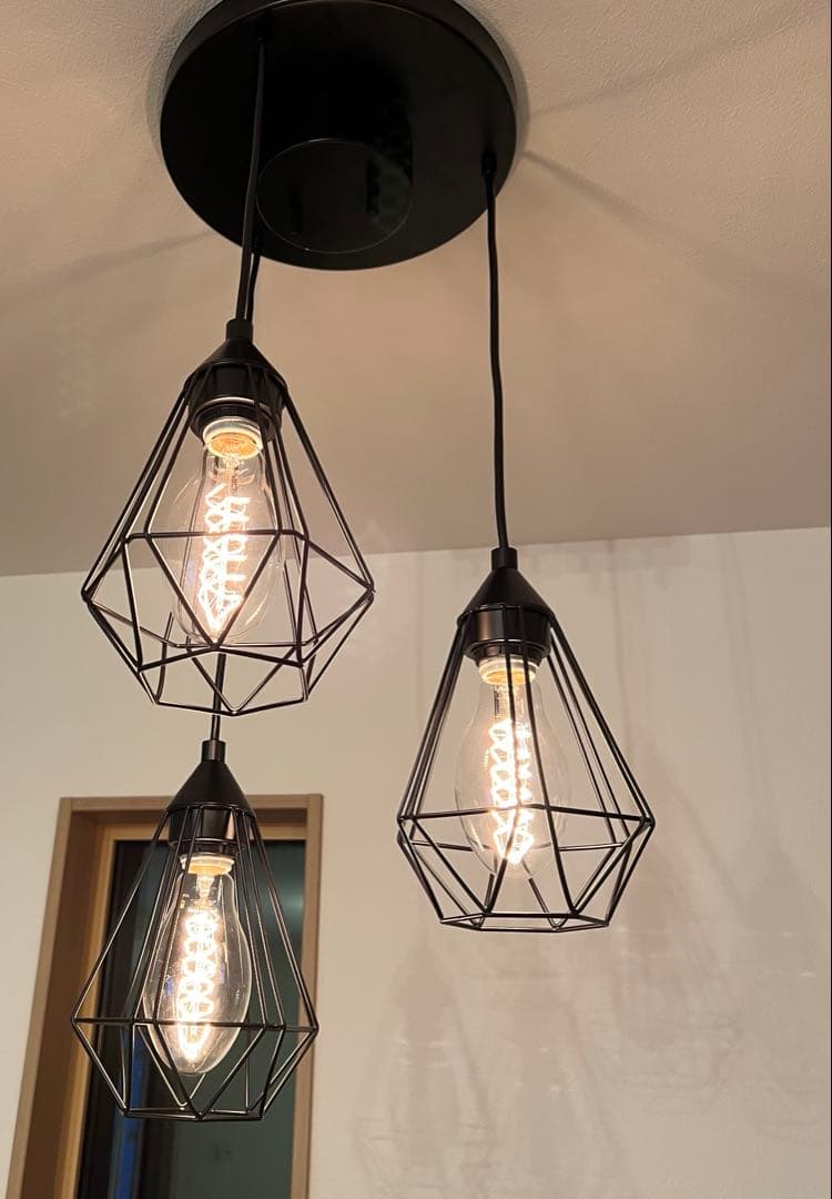ブラックメッシュシェード3灯ペンダントライト
