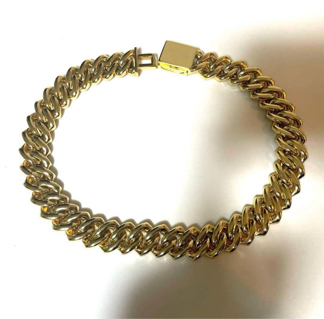 glitter ゴールド　ネックレス　長さ45センチ【19mm】