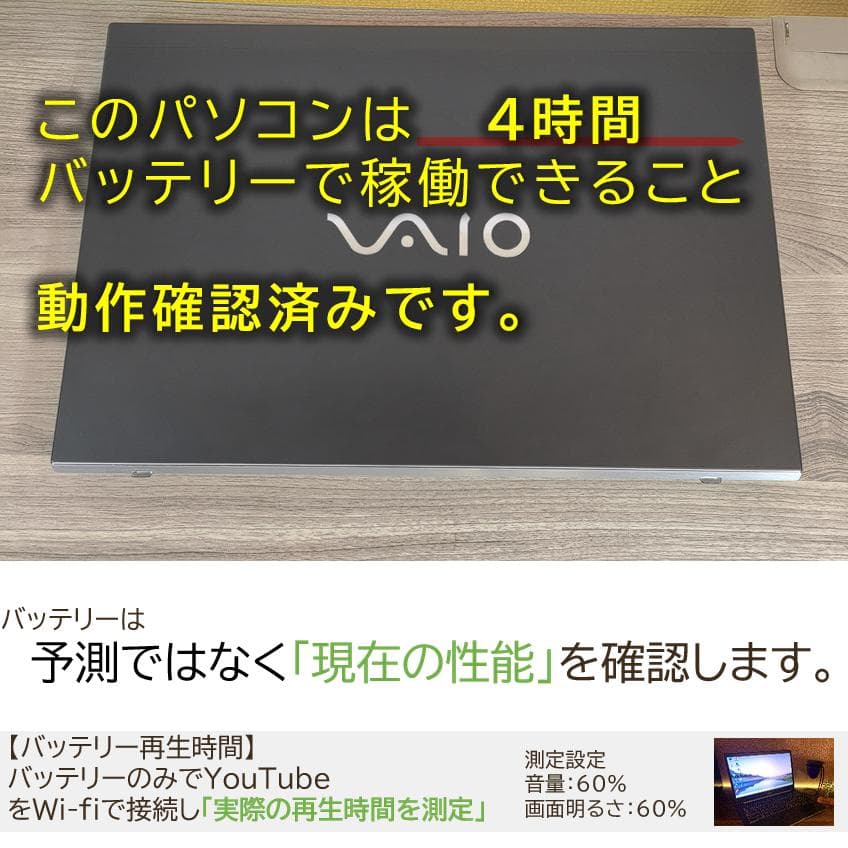 【爆速＆熱問題対策整備】オフィス付きVAIO S13ノートパソコンWin11
