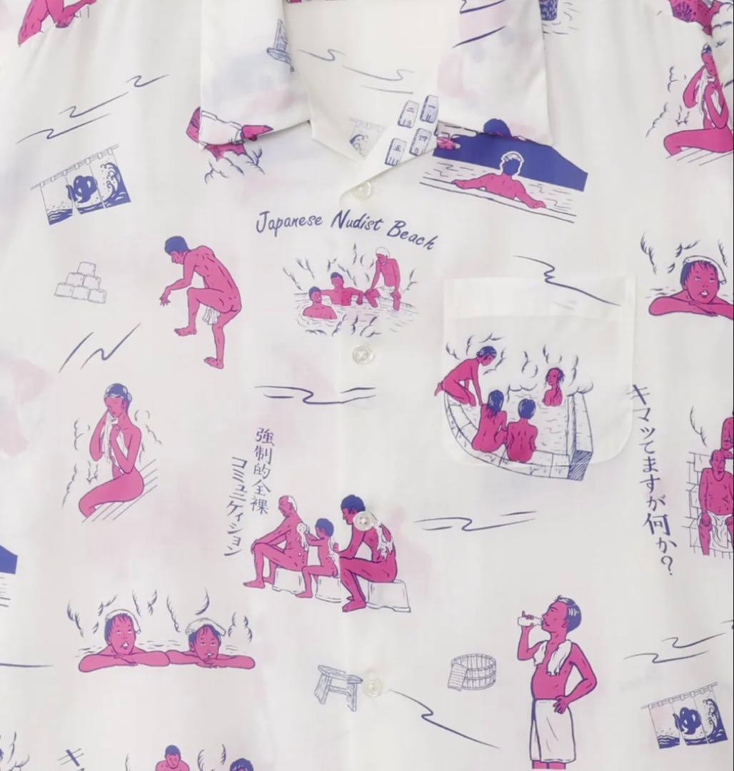 Eanbe 銭湯柄　アロハシャツ 長袖