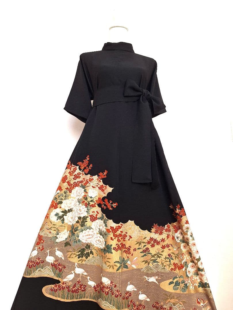 着物リメイクワンピース3663