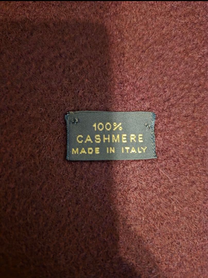 美品　Loro Piana 100% Cashmere マフラー バーガンディ