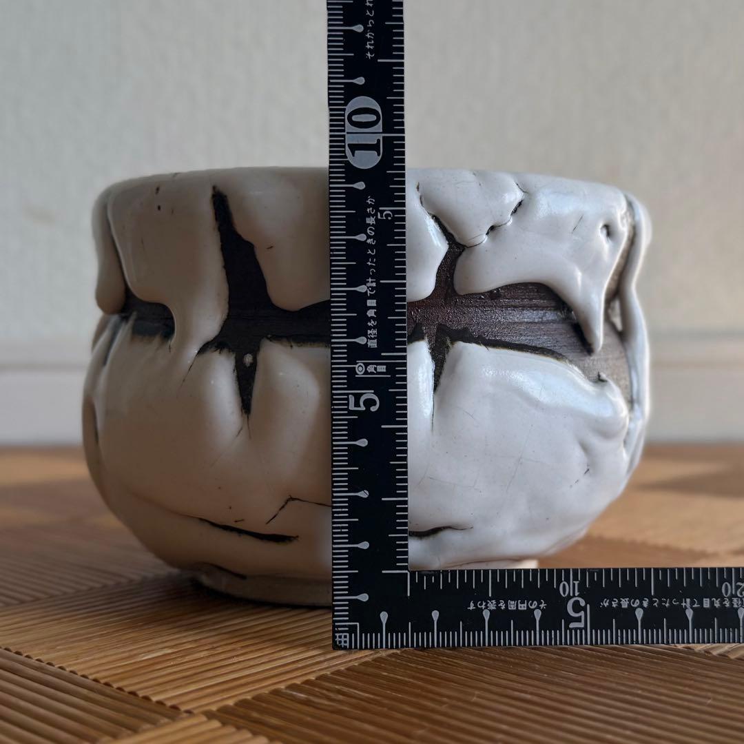 SNT1396 萩焼 鬼白 作家物 茶碗 茶道具 抹茶茶碗 伝統工芸品 鬼萩
